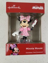 HALLMARK Minnie Mouse In Pink Polka Dot Dress W/ Cellphone Christmas Ornament  - £12.57 GBP