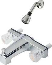 Ultra Mobile Home 8&quot; Tub &amp; Shower Faucet Chrome With Clear Handles (Plastic - £31.42 GBP