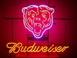 New Budweiser Chicago Bears Beer Neon Sign 24&quot;x20&quot; - £187.77 GBP