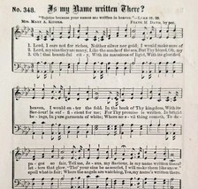 1883 Gospel Hymn Is My Name Written Sheet Music Victorian Religion ADBN1ggg - $19.99