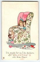 Valentine Postcard Children In Big Chair Stecher Series 821 Mary Evans P... - £7.10 GBP