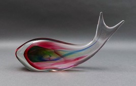 Seguso Signed MCM Italian Murano Art Glass Colorful Fish Sculpture 12&quot; - $1,999.99