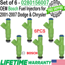 OEM Bosch x6 Fuel Injectors for 2001-2007 Dodge &amp; Chrysler 3.3L V6 #0280156007 - £88.55 GBP