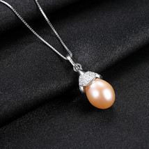 Freshwater Pearl Necklace S925 Silver Set Zircon Pearl Accessories - £19.93 GBP