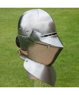 Medieval Armor Helmet 18 Guage Mild steel with leather liner - $299.00