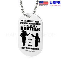 Dog Tag Gift for Brother my Brother Dog Tag Songoku &amp; Vegeta Military Chain-D304 - £42.68 GBP