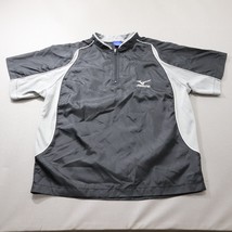 Mizuno 1/4 Zip Athletic Shirt Youth Medium YM Black Racing Baseball Windbreaker  - £11.75 GBP