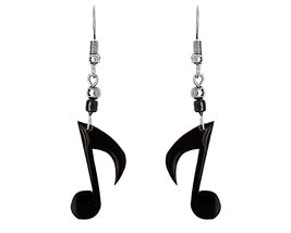 Musical Note Graphic Dangle Earrings - Musician Fashion Handmade Jewelry Boho Mu - £11.67 GBP