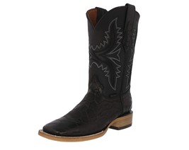 Mens Black Western Boots Sea Turtle Print Leather Cowboy Wear Square Toe - $119.50