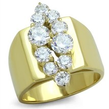 .79Ct Round Cut CZ Leaf Shape Gold Plated Wide Band Promise Wedding Ring Sz 5&amp;6 - £40.72 GBP