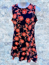 SHELBY &amp; PALMER LADIES EXCELLENT/PRISTINE PREOWNED NAVY FLORAL FIT AND F... - $31.78