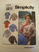 Simplicity 8259 Sewing Pattern Misses Western Shirt Variations Sz 12-16 ... - $5.90