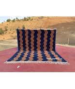 8×10ft Blue and brown Moroccan waves rug, mrirt rug, fluffy area rug, co... - $1,500.00