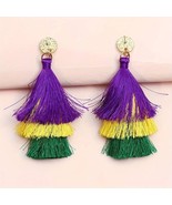 Mardi Gras Tassel Earrings Mardi Gras Carnival Party Accessories - $9.50