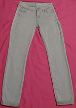 7 For All Mankind The Skinny Crop &amp; Roll Light Gray Denim Cuffed J EAN S 25 Xs - £7.75 GBP