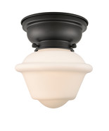 Flush Mount Oxford 7.5&quot; Matte Black Franklin Restoration Frosted 623-1F-... - $130.16 CAD