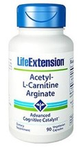 MAKE OFFER! 2 Pack Life Extension Acetyl-L-Carnitine Arginate 90 veg caps - £37.54 GBP