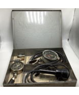 Vintage Gauges - Engine Vacuum Fuel Pump &amp; Compression Tester case allstate - £47.52 GBP