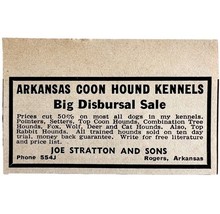Arkansas Coonhound Kennels 1953 Advertisement Hunting Dog Breeder DWEE10 - $369.57 MXN