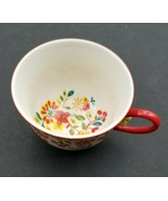ANTHROPOLOGIE Cadiz Coffee Tea Mug Cup Painted Floral Pattern Red - £18.66 GBP
