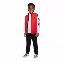 Spyder Boys Toddler Size 2T Red Vest Hooded Shirt Sweatpants 3 Piece Set NWT - £12.08 GBP