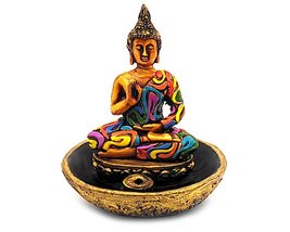Buddha 3D Round Incense Stick Holder Ash Tray Burner Meditation Buddhism Smoke A - £19.46 GBP