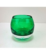 Emerald Green Glass Votive Candle Holder Stars Crate &amp; Barrel Made in Po... - £7.46 GBP