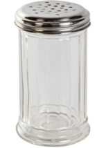 RiBbEd Glass Cheese Dispenser 5.5&quot; tall parmesan crushed red pepper SHAK... - $22.00