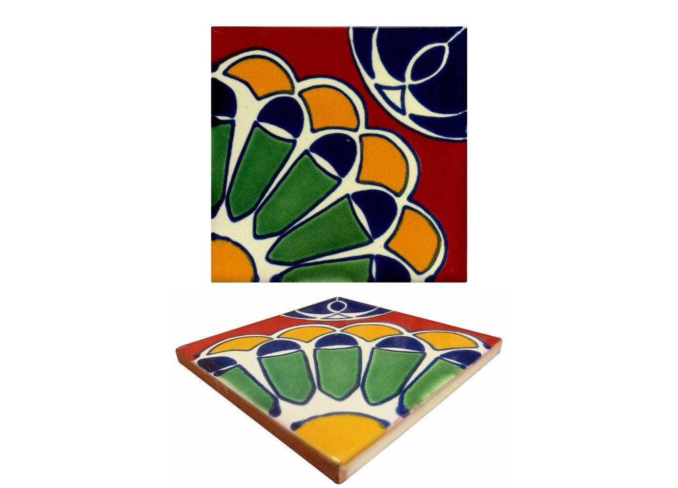 Mexican Talavera Ceramic Tiles Barroco Handcrafted - Abanico -  (you sel... - $199.00