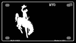 Wyoming Black Novelty Mini Metal License Plate Tag - £11.72 GBP