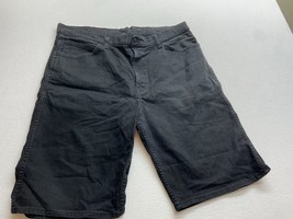 Levis 569 Black Denim Jeans Shorts Mens 40 Zip Fly Pockets Leather Patch - £17.12 GBP