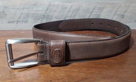 Fossil Genuine Leather Belt Brown mb2059 tmo 36 Silver Buckle 41&#39;&#39; Length - £25.58 GBP