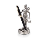 Bey Berk Antique Silver Plated Lady Justice Pen Holder - $69.95
