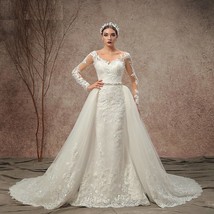 Beautiful Woman New Model Novia Mermaid Wedding Dress With Detachable Skirt  - £872.08 GBP