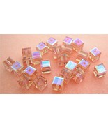 3 4mm Swarovski 5601 Crystal Cubes -- Cantaloupe ABB - $1.42
