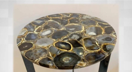 Natural Black Agate Coffee Table Top Side Table, Agate Console Table Hom... - $7,201.87 MXN+