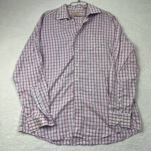 Tommy Bahama Shirt Men 16.5 Pink Plaid Long Sleeve Button Down Large L - €7,24 EUR