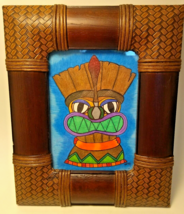 Tiki Art Painting Signed Framed 5 X 7 - £11.25 GBP