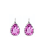 5 Custom Unique Round Pears Pink Sapphire and Diamond Halo Earrings - $10,850.00