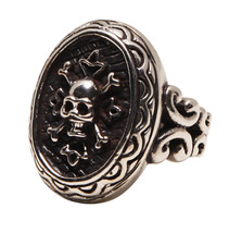 Lancelot Ornate Skull Crossbones Fine Sterling Silver Ring Femme Metale .925 NWT - £183.54 GBP