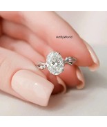 2.60 CT Oval Cut Twig Engagement Ring, 14K White Gold Moissanite Wedding... - $150.44 CAD
