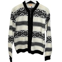 Vintage Columbia Knitwear Full Zip Cardigan Sweater Size M White Black N... - $49.45