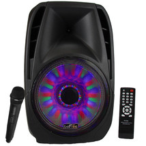 beFree 15&quot; 5000W Portable Bluetooth PA DJ Party Speaker w Reactive Lights Mic - £144.57 GBP