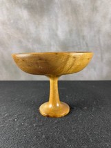 Rare Oregon Myrtle Wood Hand Carved Small Bowl on Pedestal - £28.09 GBP