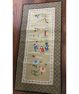 Antique Chinese Hand Embroidered Forbidden Stitch Silk Tapestry - Asian ... - £23.44 GBP