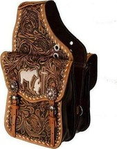 Showman Floral Tooled Leather Saddle Bag w/ Cutout Praying - $149.00