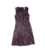 Liz Claiborne Women&#39;s Maroon Faux Leather Sleeveless Dress Size 2P Petit... - £14.27 GBP