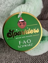 Plush Sparklers Green Dragon FAO Schwarz  13&quot; Christmas 2022 Santa Hat Very Soft - £15.03 GBP