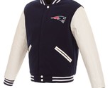 NFL New England Patriots Reversible Fleece Jacket PVC Sleeves 2 Front Lo... - £96.38 GBP