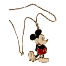 Vintage Walt Disney Production Mickey Mouse Pendant Necklace Chain 3.25&quot; Large - £14.49 GBP